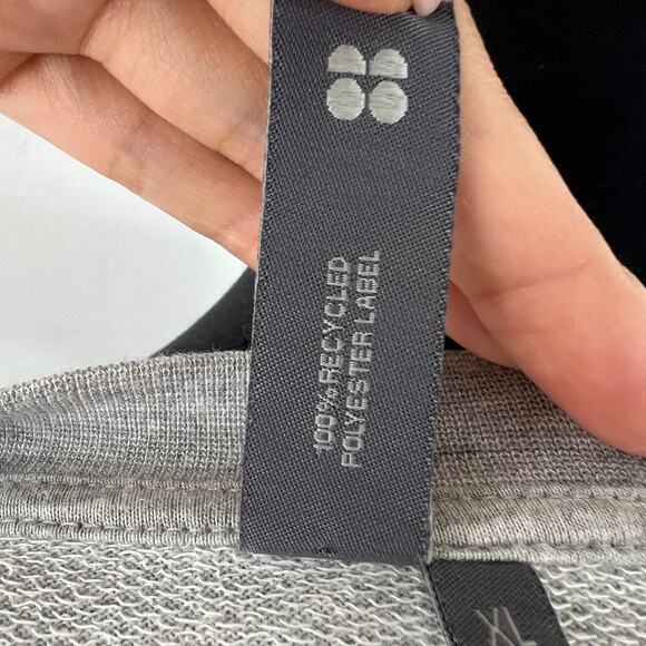 Sweaty Betty Gray Sweater Round Neck Long Sleeve Side Slit Size X-Large XL - Picture 6 of 9